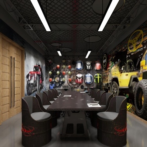 工业风会议室3D模型下载